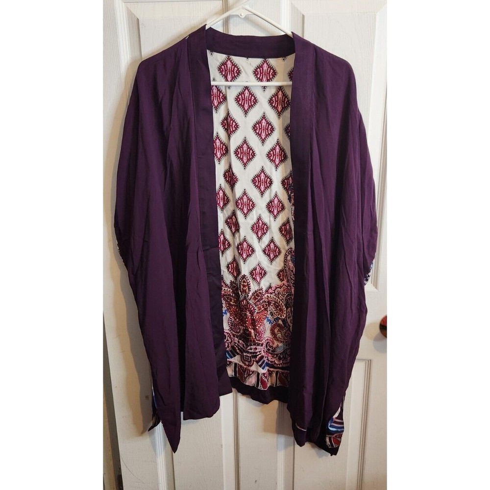 CHICO'S‎ MULTICOLOR PATCHWORK PRINT RUANA WRAP TO… - image 3